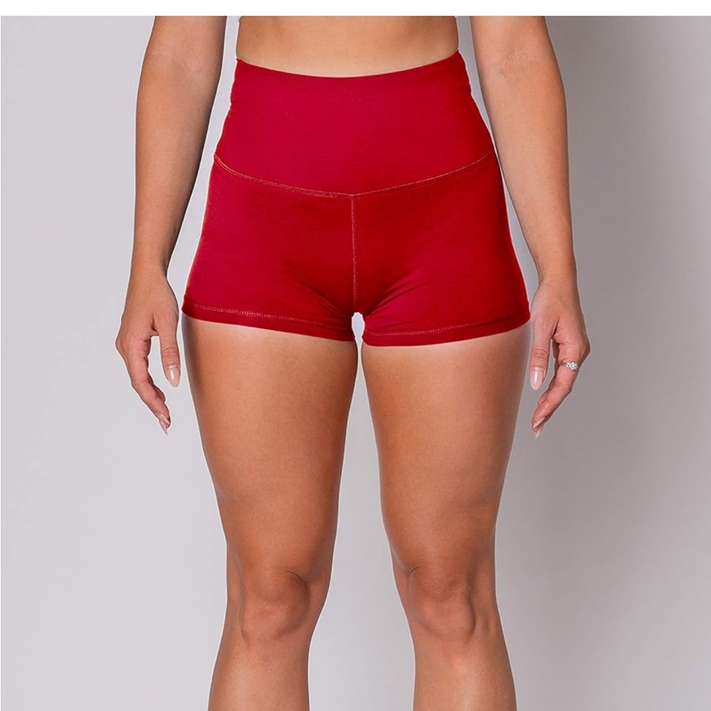 Amazon Women's High Waist Red Athletic Shorts